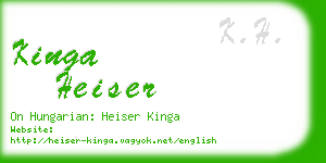 kinga heiser business card